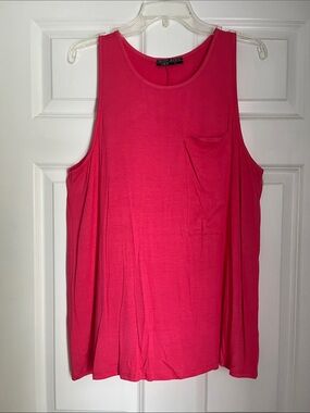 Sleeveless Pocket Tank in Vibrant Pink
